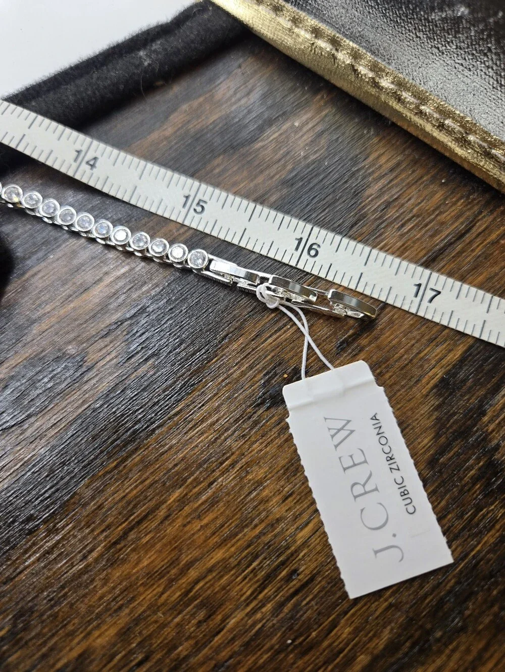J. Crew Round Cubic Zirconia Bezel-Set Tennis Choker Necklace 16